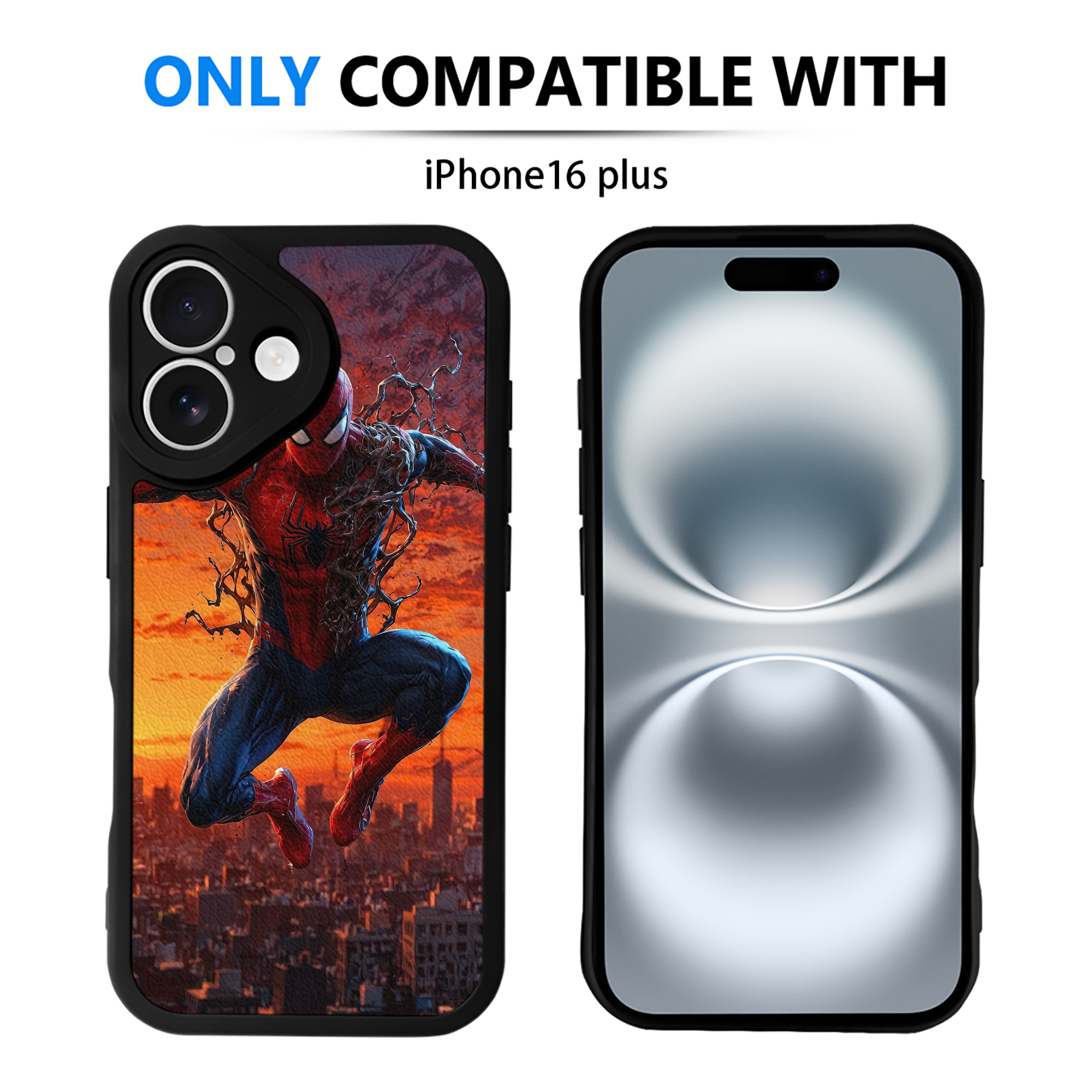 （画像用） Spider Man スパイダーマン 【iPhone 16シリーズ対応】シリコンスマホケース（レザー調） 材質：シリコン